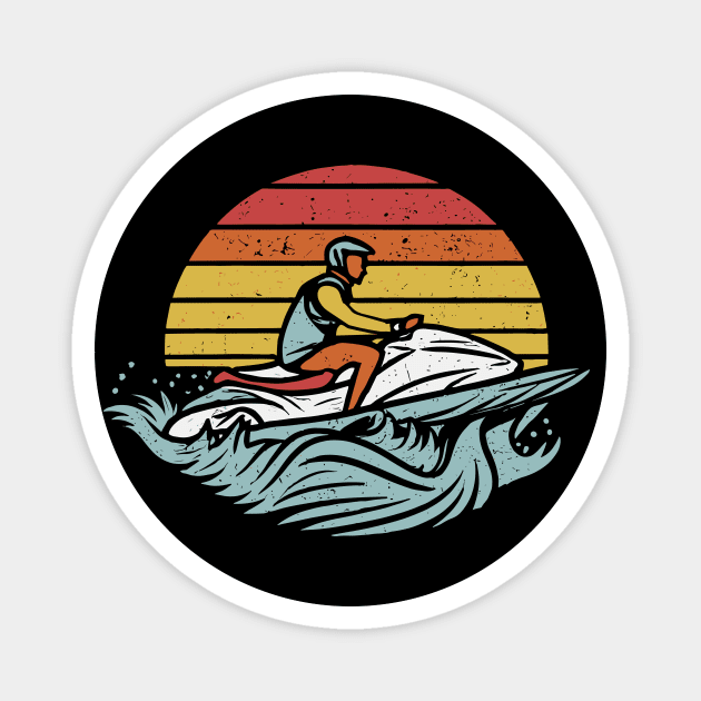 Fun Jet Ski Gift for Water Sport Lover: Life's Wave Ride It on a Jet ski Magnet by GrafiqueDynasty